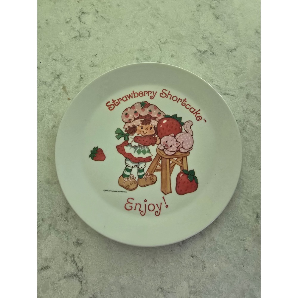 Vintage 1980 Strawberry Shortcake Plastic Plate NHP Deka Near Mint No Fading